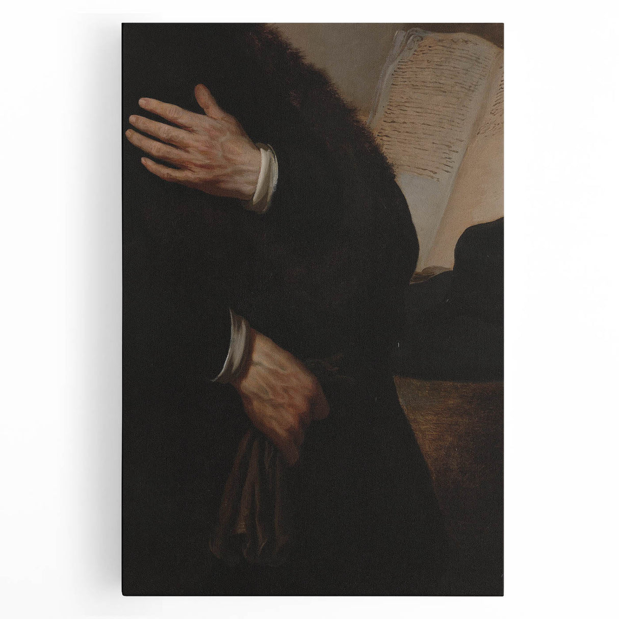 Dark Academia Portrait Detail Wall Art | Vintage Gothic Hands and Scroll