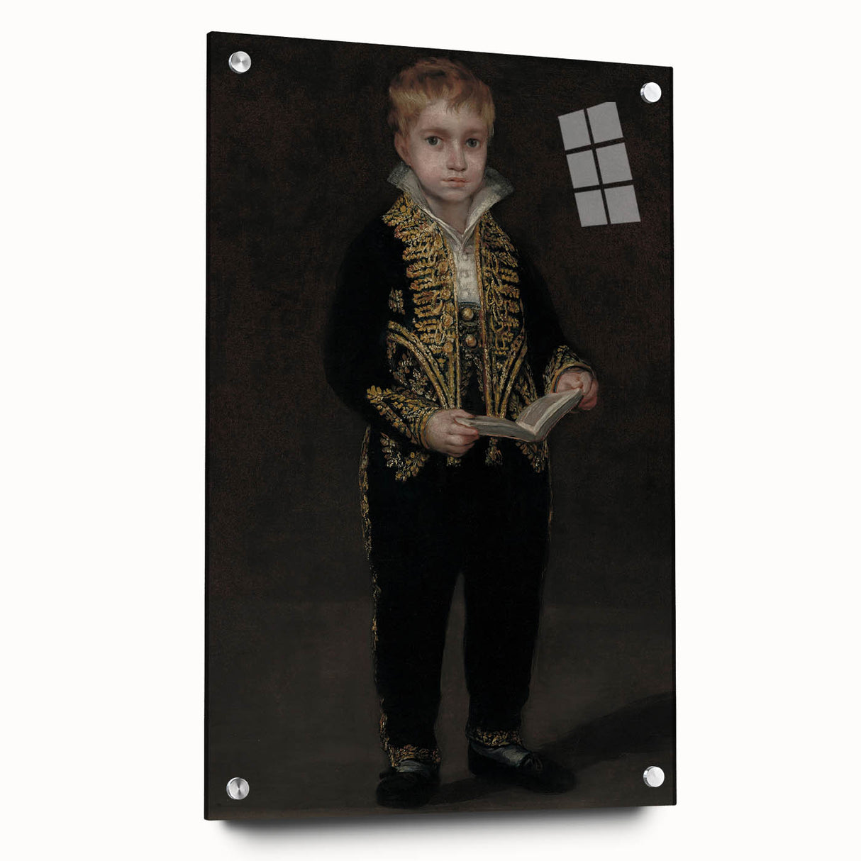 Dark Academia Wall Art - Elegant Vintage Portrait of a Boy in Formal Attire