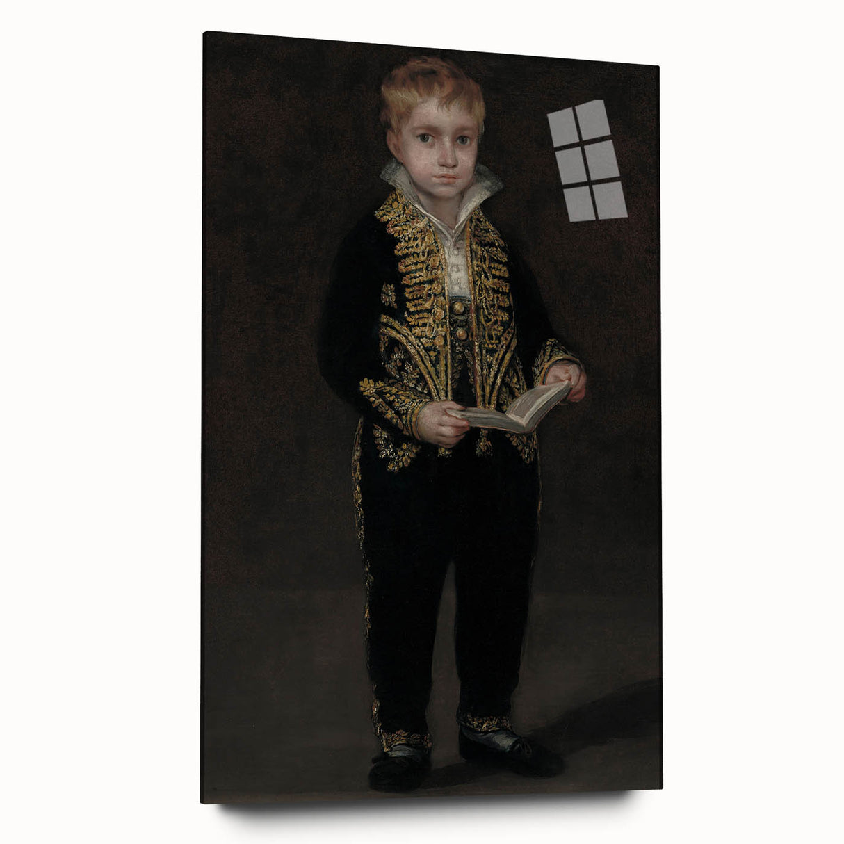 Dark Academia Wall Art - Elegant Vintage Portrait of a Boy in Formal Attire