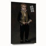 Dark Academia Wall Art - Elegant Vintage Portrait of a Boy in Formal Attire