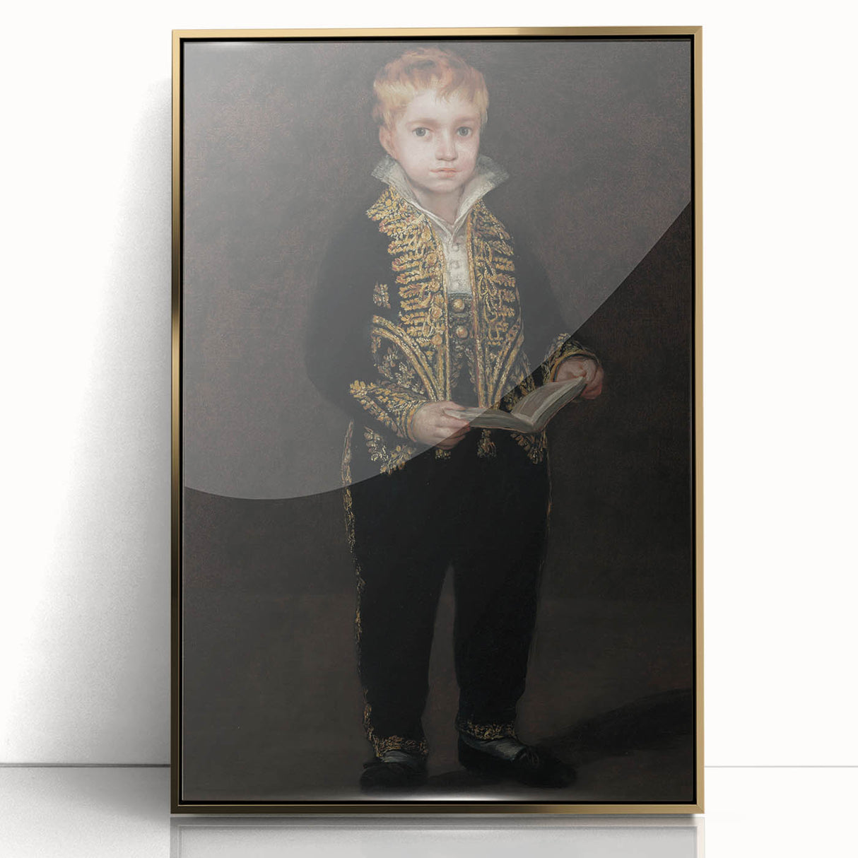 Dark Academia Wall Art - Elegant Vintage Portrait of a Boy in Formal Attire