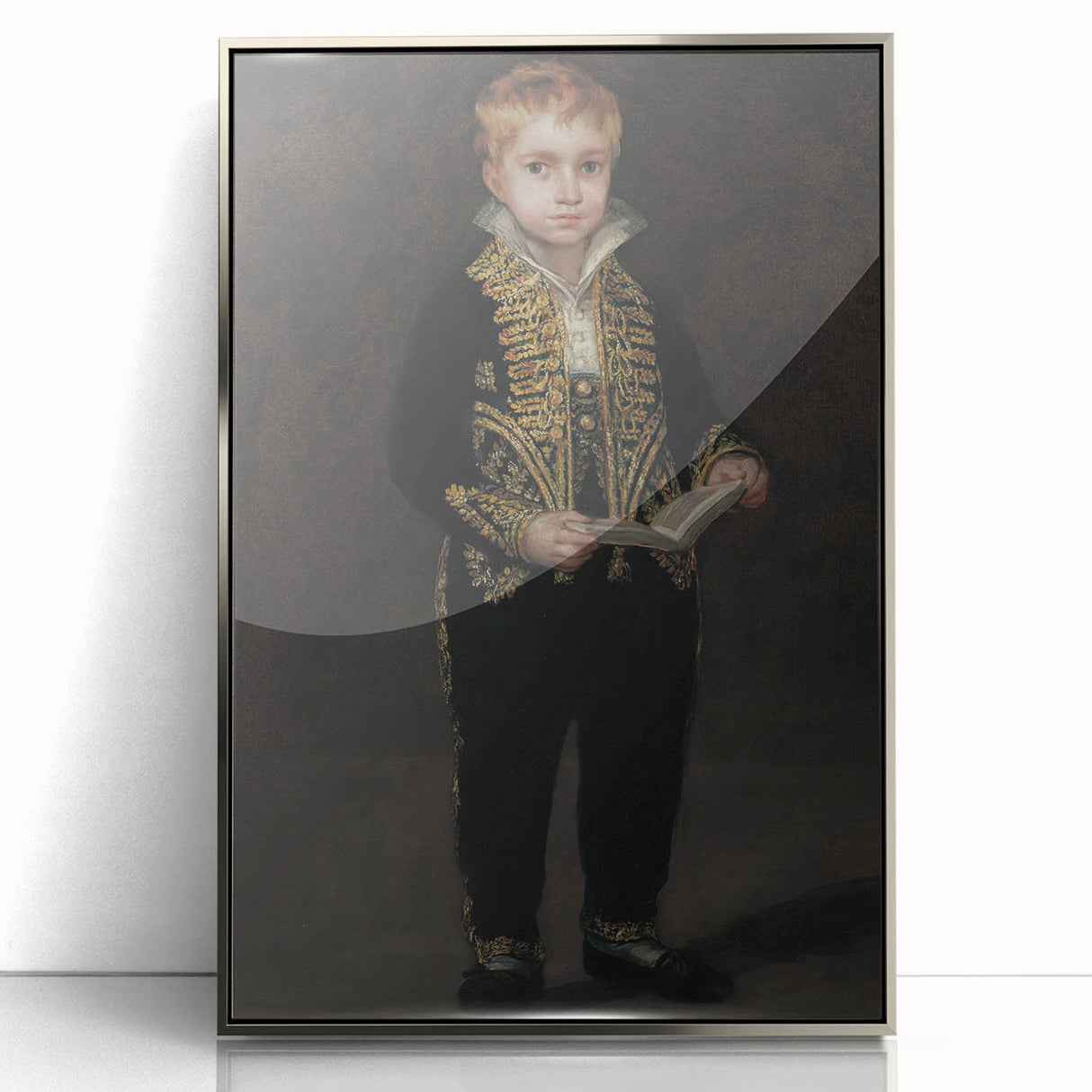 Dark Academia Wall Art - Elegant Vintage Portrait of a Boy in Formal Attire