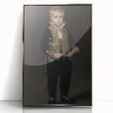 Dark Academia Wall Art - Elegant Vintage Portrait of a Boy in Formal Attire