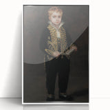 Dark Academia Wall Art - Elegant Vintage Portrait of a Boy in Formal Attire