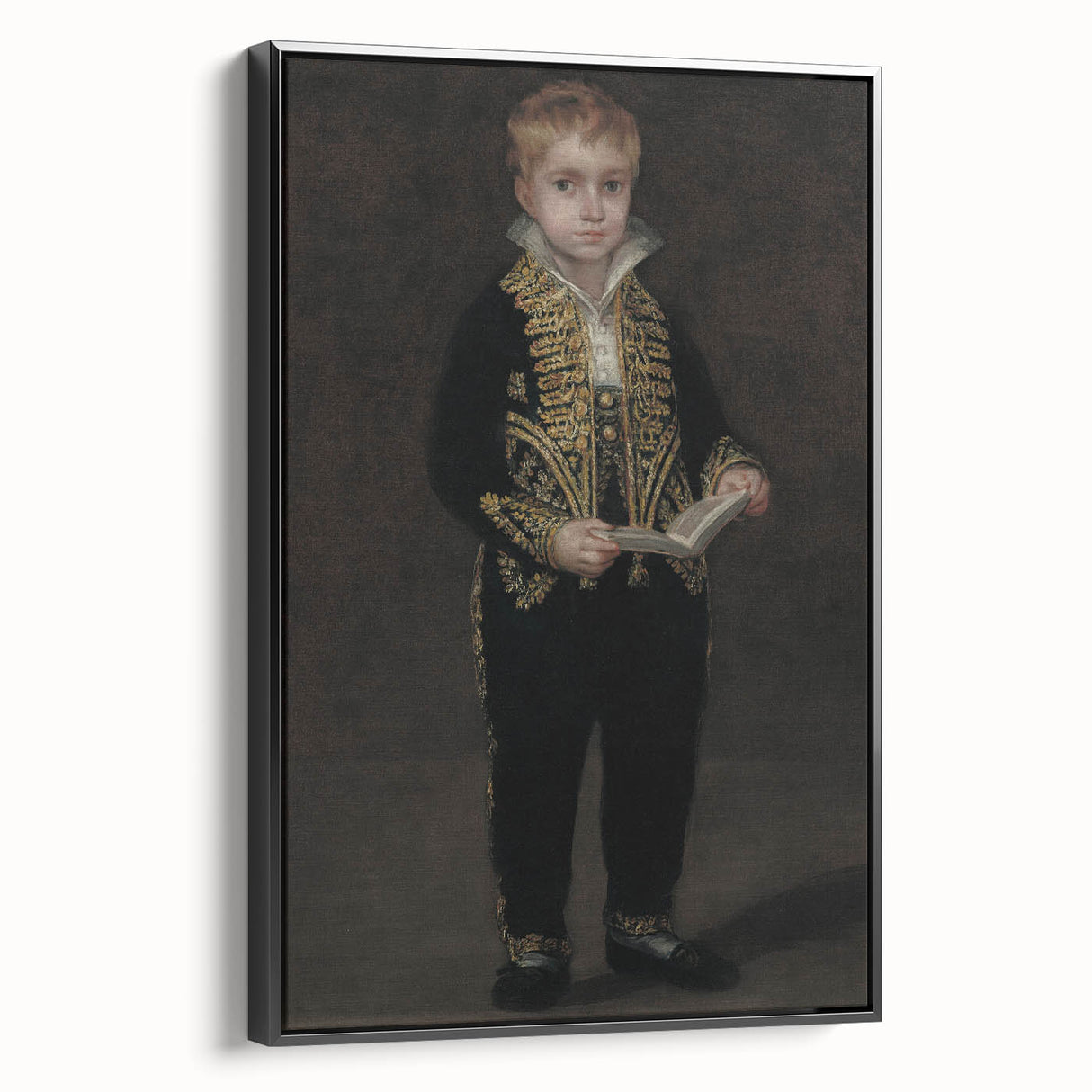 Dark Academia Wall Art - Elegant Vintage Portrait of a Boy in Formal Attire