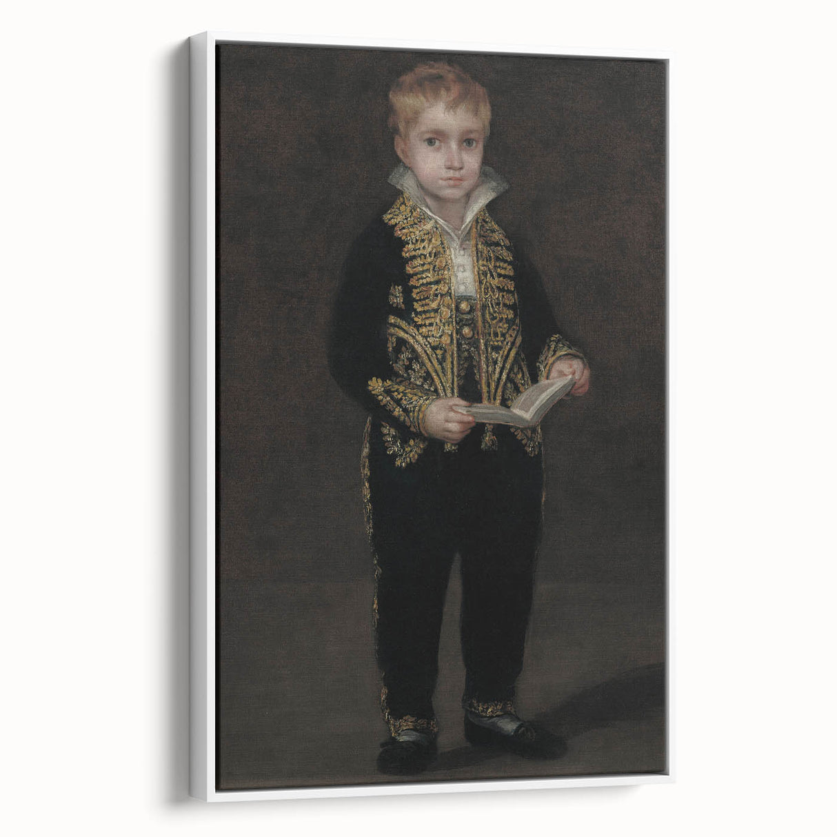 Dark Academia Wall Art - Elegant Vintage Portrait of a Boy in Formal Attire