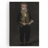 Dark Academia Wall Art - Elegant Vintage Portrait of a Boy in Formal Attire