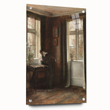 Dark Academia Wall Art - Vintage Gothic Scene of Woman in Quiet Reflection