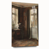 Dark Academia Wall Art - Vintage Gothic Scene of Woman in Quiet Reflection