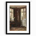Dark Academia Wall Art - Vintage Gothic Scene of Woman in Quiet Reflection
