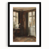 Dark Academia Wall Art - Vintage Gothic Scene of Woman in Quiet Reflection