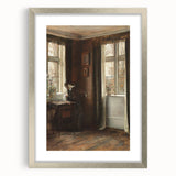 Dark Academia Wall Art - Vintage Gothic Scene of Woman in Quiet Reflection