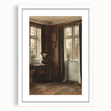 Dark Academia Wall Art - Vintage Gothic Scene of Woman in Quiet Reflection