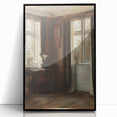 Dark Academia Wall Art - Vintage Gothic Scene of Woman in Quiet Reflection