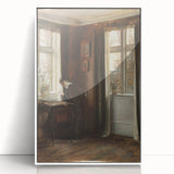 Dark Academia Wall Art - Vintage Gothic Scene of Woman in Quiet Reflection