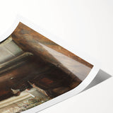 Dark Academia Wall Art - Vintage Gothic Scene of Woman in Quiet Reflection