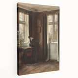 Dark Academia Wall Art - Vintage Gothic Scene of Woman in Quiet Reflection