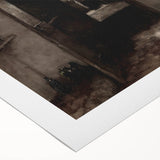 Dark Academia Wall Art – Rustic Interior with Shadowy Kitchen Scene