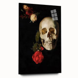 Dark Academia Wall Art - Gothic Skull and Roses with Vintage Elegance