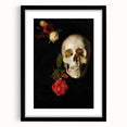 Dark Academia Wall Art - Gothic Skull and Roses with Vintage Elegance