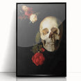Dark Academia Wall Art - Gothic Skull and Roses with Vintage Elegance