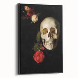 Dark Academia Wall Art - Gothic Skull and Roses with Vintage Elegance