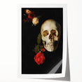 Dark Academia Wall Art - Gothic Skull and Roses with Vintage Elegance