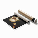 Dark Academia Wall Art - Gothic Skull and Roses with Vintage Elegance