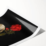 Dark Academia Wall Art - Gothic Skull and Roses with Vintage Elegance