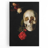 Dark Academia Wall Art - Gothic Skull and Roses with Vintage Elegance