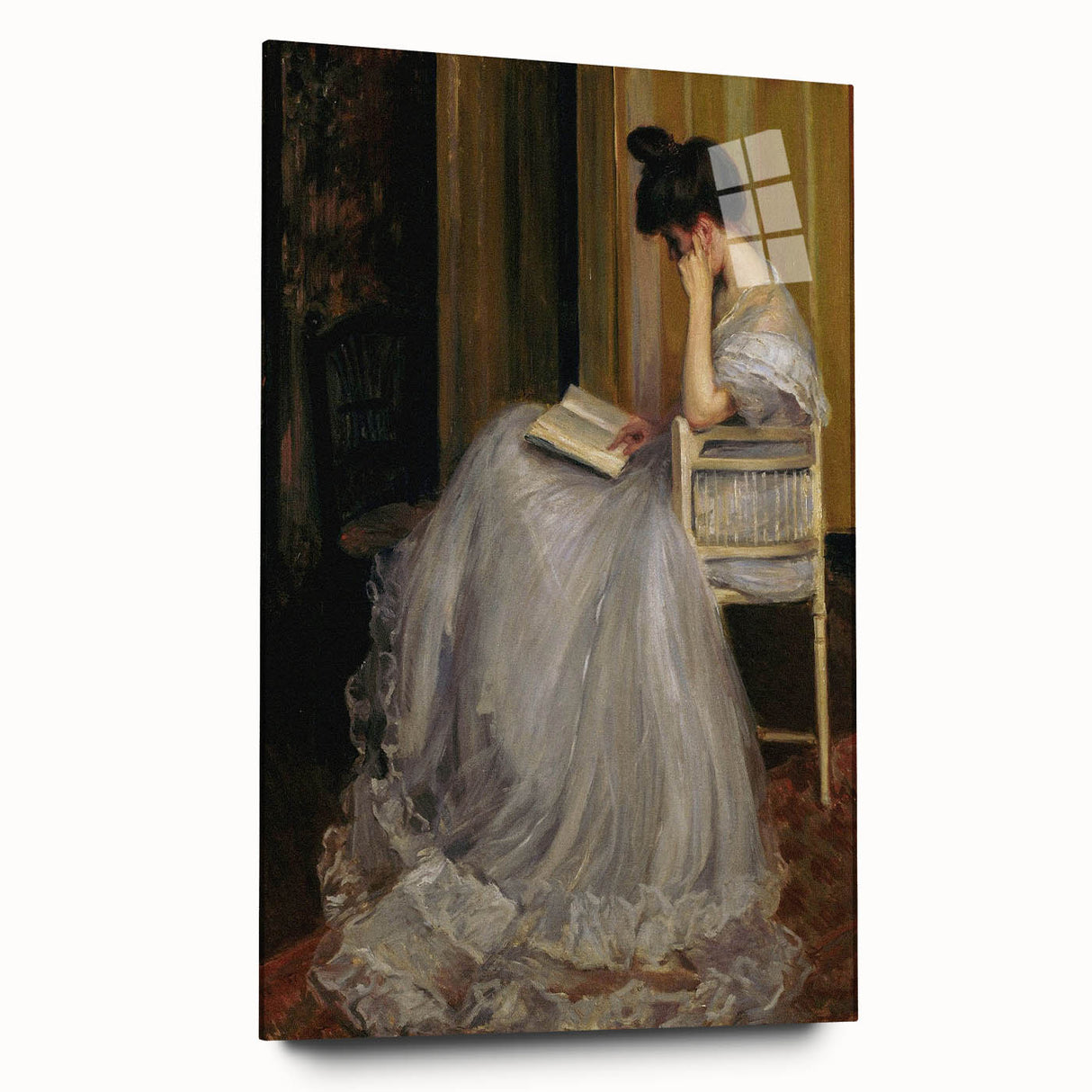 Dark Academia Wall Art - Elegant Vintage Portrait of Woman Reading