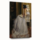 Dark Academia Wall Art - Elegant Vintage Portrait of Woman Reading