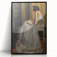 Dark Academia Wall Art - Elegant Vintage Portrait of Woman Reading