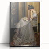 Dark Academia Wall Art - Elegant Vintage Portrait of Woman Reading