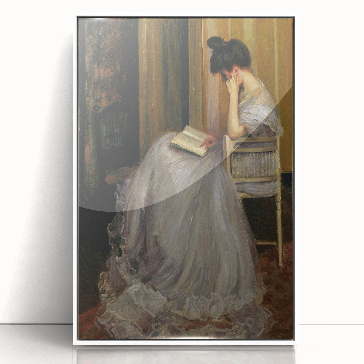 Dark Academia Wall Art - Elegant Vintage Portrait of Woman Reading