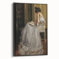 Dark Academia Wall Art - Elegant Vintage Portrait of Woman Reading