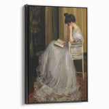 Dark Academia Wall Art - Elegant Vintage Portrait of Woman Reading