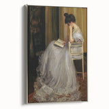 Dark Academia Wall Art - Elegant Vintage Portrait of Woman Reading