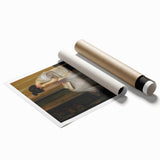 Dark Academia Wall Art - Elegant Vintage Portrait of Woman Reading