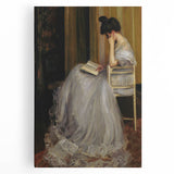 Dark Academia Wall Art - Elegant Vintage Portrait of Woman Reading