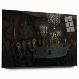 Moody Candlelit Dining Room – Dark Academia Wall Art, Gothic Art Decor