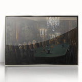 Moody Candlelit Dining Room – Dark Academia Wall Art, Gothic Art Decor