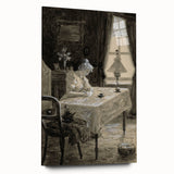 Dark Academia Wall Art - Atmospheric Writing Scene for Moody Decor