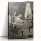 Dark Academia Wall Art - Atmospheric Writing Scene for Moody Decor