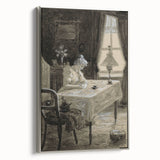 Dark Academia Wall Art - Atmospheric Writing Scene for Moody Decor