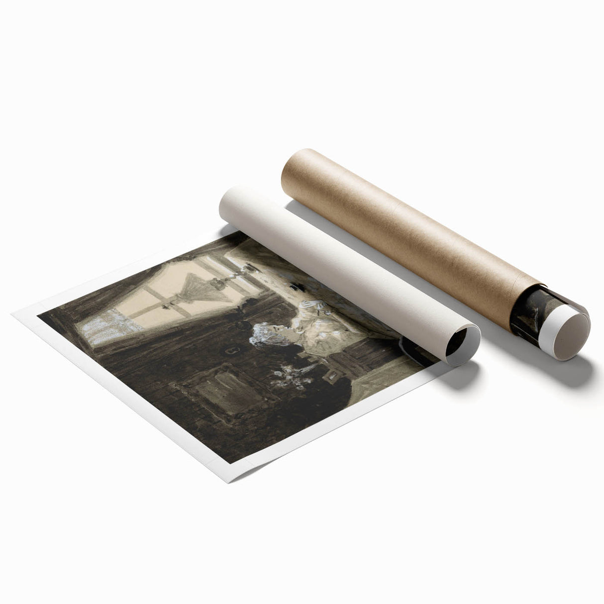 Dark Academia Wall Art - Atmospheric Writing Scene for Moody Decor