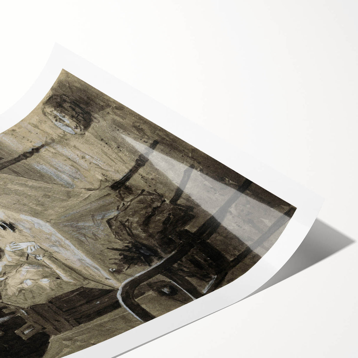 Dark Academia Wall Art - Atmospheric Writing Scene for Moody Decor