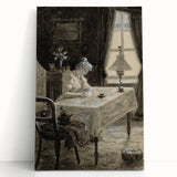 Dark Academia Wall Art - Atmospheric Writing Scene for Moody Decor