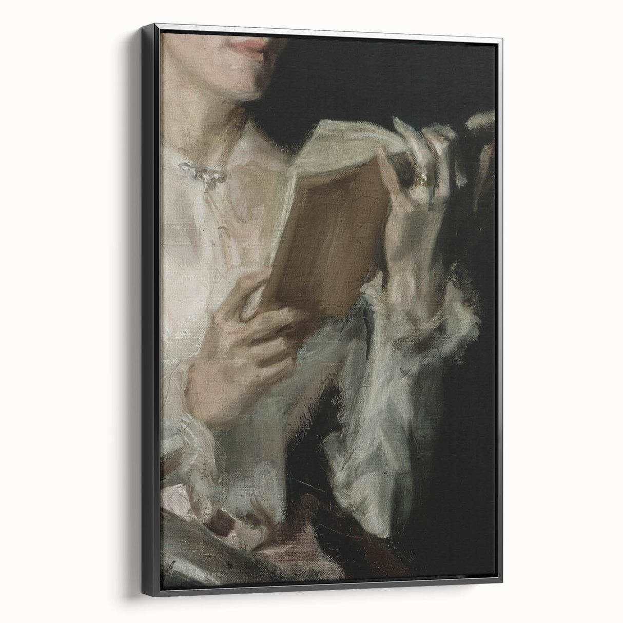 Dark Academia Wall Art - Classic Literature Reading Scene for Decor