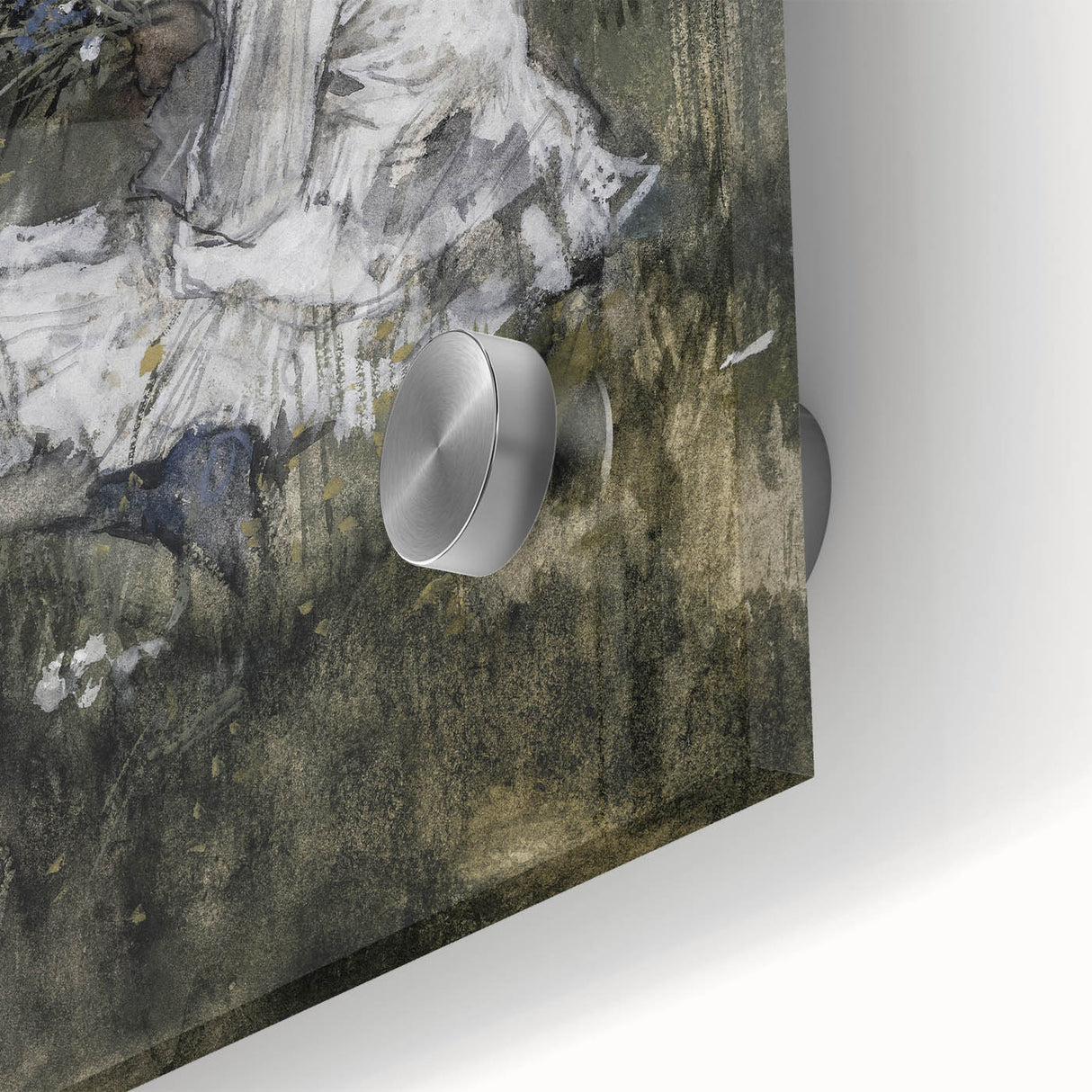 Dark Academia Wall Art - Thoughtful Girl with Flowers for Moody Decor